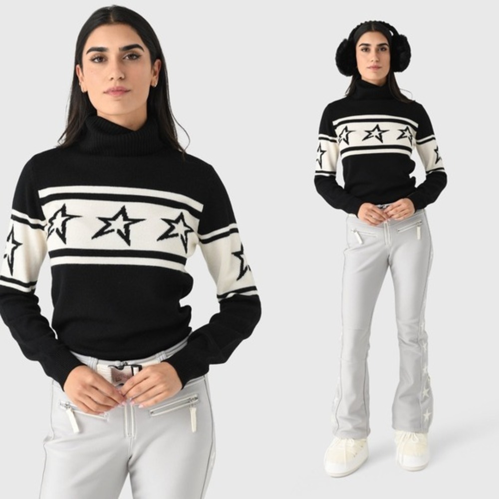Perfect Moment‎ Chopper Star Intarsia Merino Wool Sweater - Size Medium